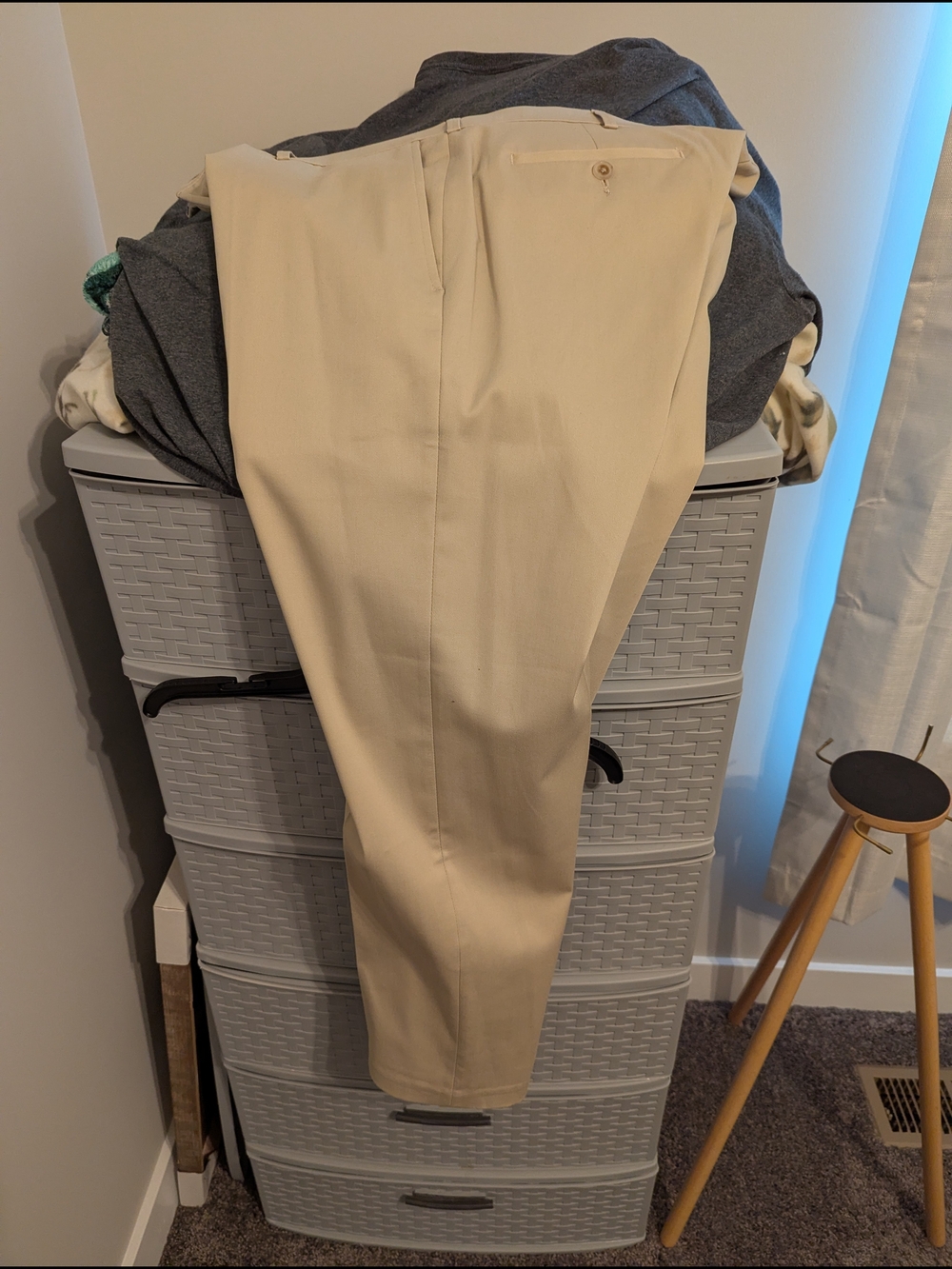 Haggar Khaki Flat-Front Dress Pants